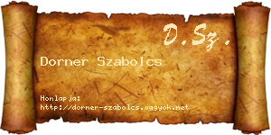 Dorner Szabolcs névjegykártya