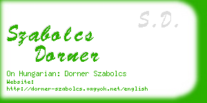 szabolcs dorner business card